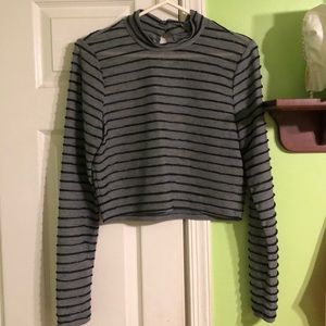 Long Sleeve Striped Glitter Shirt